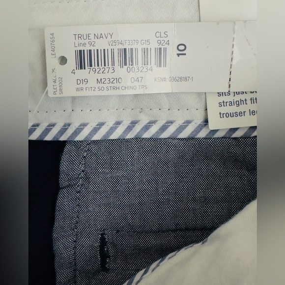 LANDS-END - Women’s Navy Mid Rise Trouser Leg Chino Lighthouse Pants Size 10 NWT - Picture 8 of 11